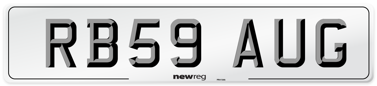 RB59 AUG Number Plate from New Reg